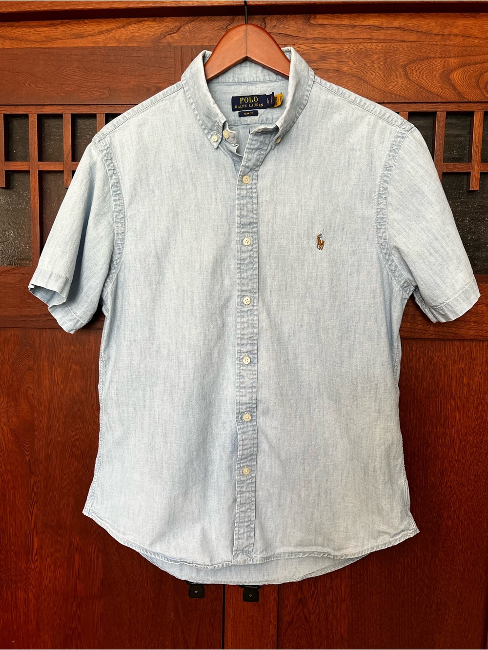 Ralph Lauren Polo Light Blue Chambray Short-Sleeve Button-Down Oxford Shirt